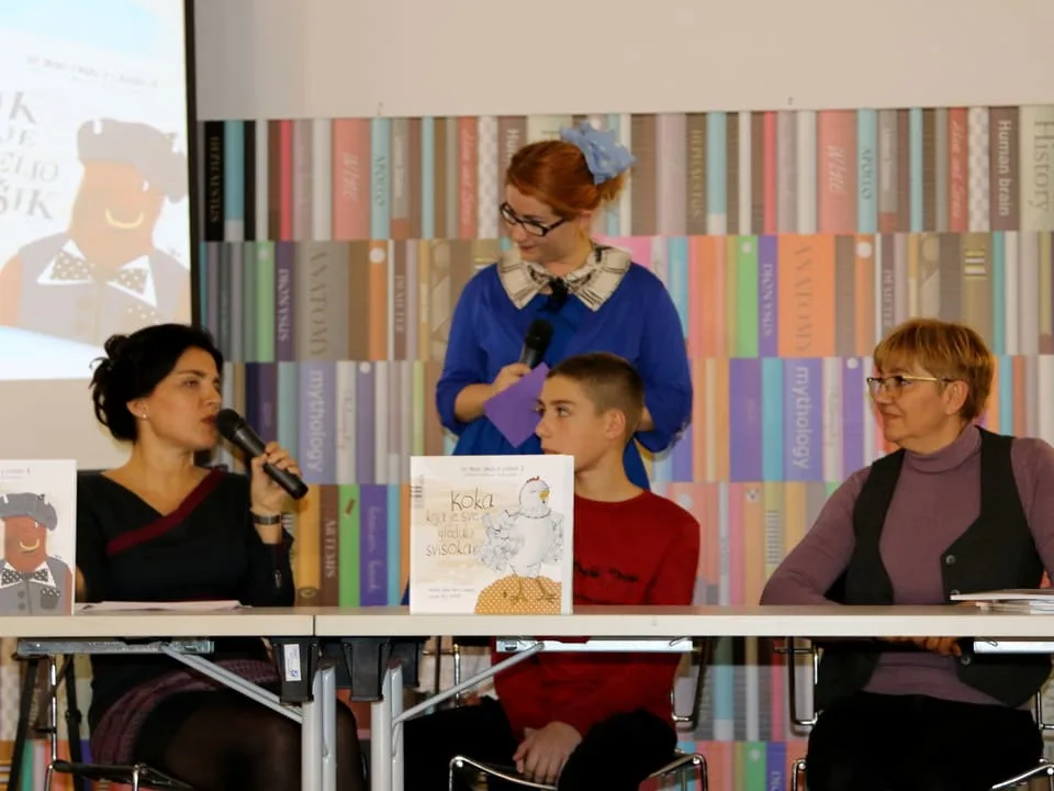 Interliber 2016., promocija slikovnice Koka koja je sve gledala svisoka: razgovor o slikovnici na pozornici